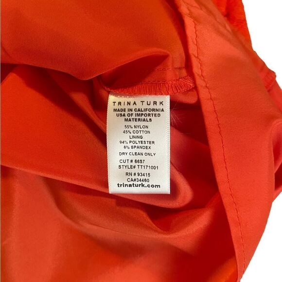 Trina Turk Off the Shoulder Lace Mini Dress in Tangerine - Picture 16 of 16